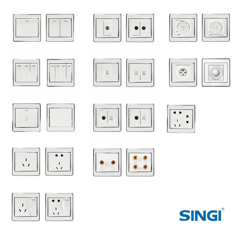 สวิตช์ติดผนัง & เต้ารับ สีขาว GNW56 ซีรีส์สีขาว