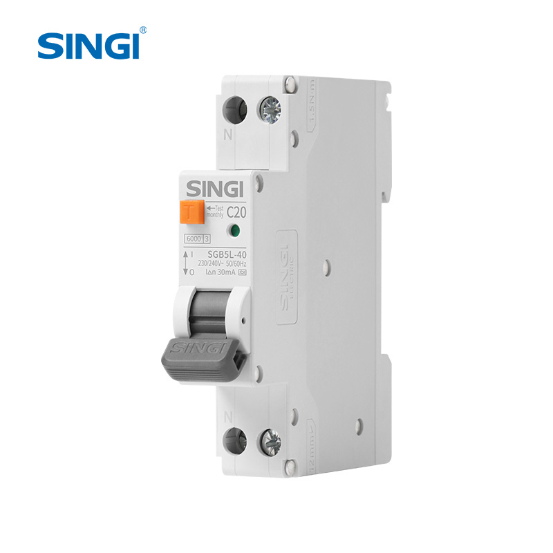 RCBO SGB5L-40 เครื่องตัดวงจรกระแสไฟรั่วพร้อมการป้องกันกระแสเกิน